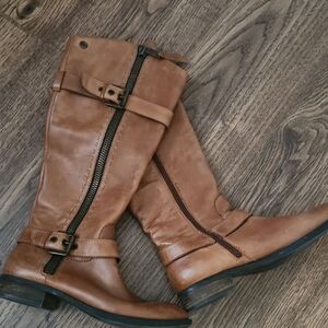 Steve Madden Tan Leather Heeled Boots